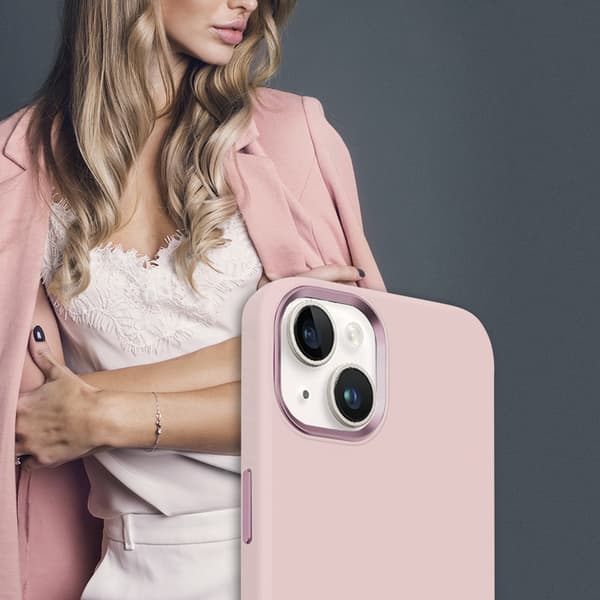 Crong Color Cover Cover LUX Magnetic - iPhone 15 Plus MagSafe Case (vaaleanpunainen)