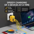 Miniatyrbillede 4 af 9: WEKOME WP-U155 Tint Series - 2x USB-C & USB-A superhurtig oplader GaN 100W (gul)