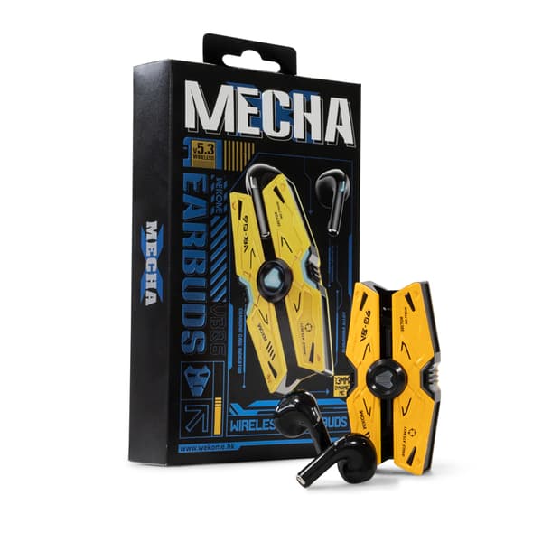 WEKOME VB06 Mecha Series - V5.3 TWS Trådløse Bluetooth-øretelefoner med opladningsetui (gul)