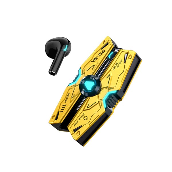 WEKOME VB06 Mecha Series - V5.3 TWS Trådløse Bluetooth-øretelefoner med opladningsetui (gul)