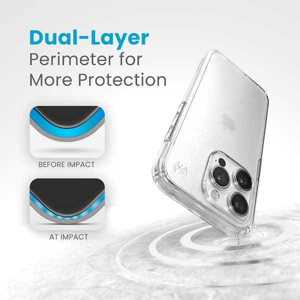 Speck Presidio Perfect-Clear - iPhone 15 Pro -kotelo (kirkas)
