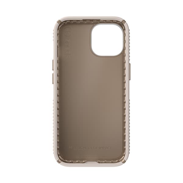 Speck Presidio2 Grip - iPhone 15 / iPhone 14 / iPhone 13 etui (bleget knogle / arvestykke guld / hasselbrun)