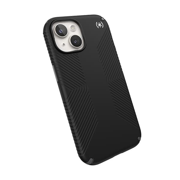 Speck Presidio2 Grip Magsafe - iPhone 15 / iPhone 14 / iPhone 13 kotelo (musta / liuskeharmaa / valkoinen)