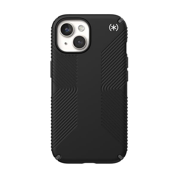 Speck Presidio2 Grip Magsafe - iPhone 15 / iPhone 14 / iPhone 13 kotelo (musta / liuskeharmaa / valkoinen)