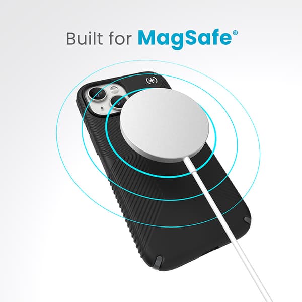 Speck Presidio2 Grip Magsafe - iPhone 15 / iPhone 14 / iPhone 13 kotelo (musta / liuskeharmaa / valkoinen)