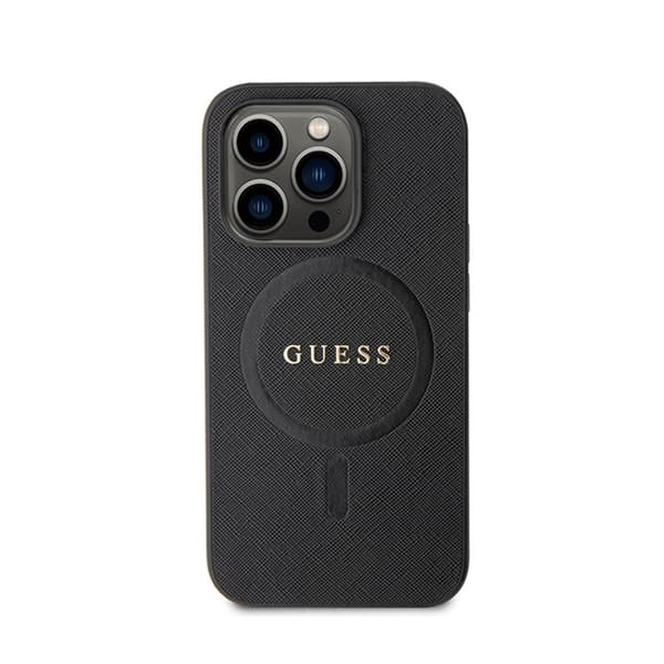 Guess Saffiano MagSafe - iPhone 15 Pro -kotelo (musta)
