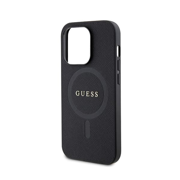 Guess Saffiano MagSafe - iPhone 15 Pro -kotelo (musta)