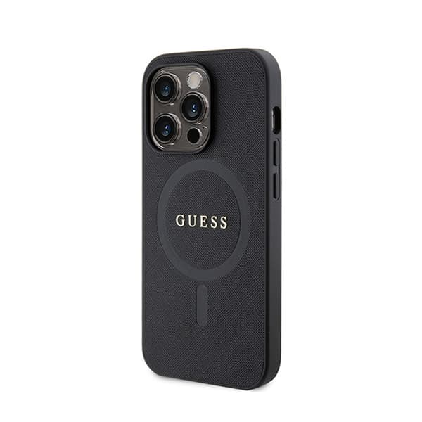 Guess Saffiano MagSafe - iPhone 15 Pro -kotelo (musta)