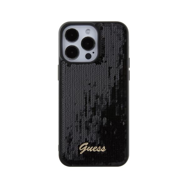 Guess Sequin Script Metal - iPhone 15 Pro Max etui (sort)