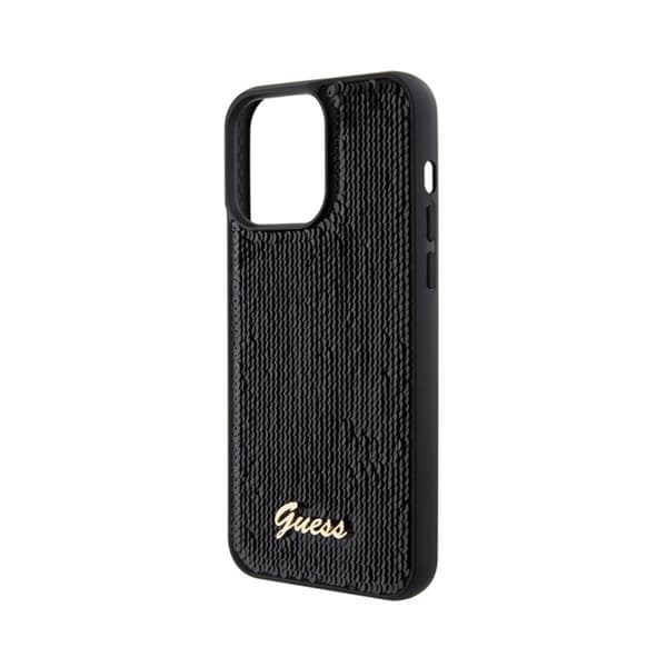 Guess Sequin Script Metal - iPhone 15 Pro Max etui (sort)