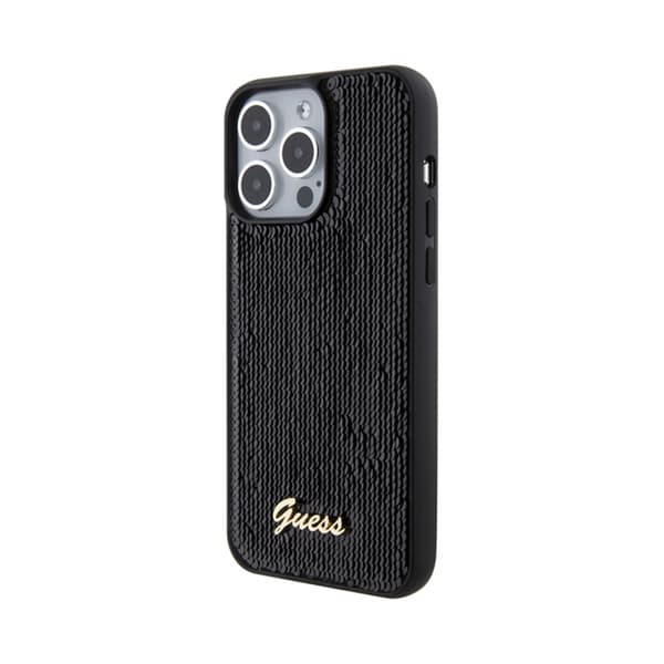 Guess Sequin Script Metal - iPhone 15 Pro Max etui (sort)