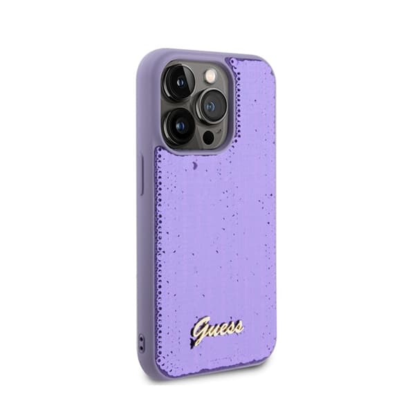 Guess Sequin Script Metal - iPhone 15 Pro Max etui (lilla)