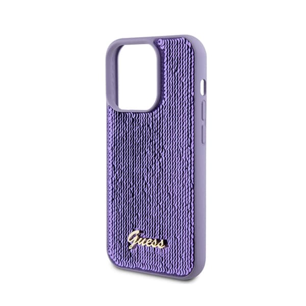 Guess Sequin Script Metal - iPhone 15 Pro Max etui (lilla)