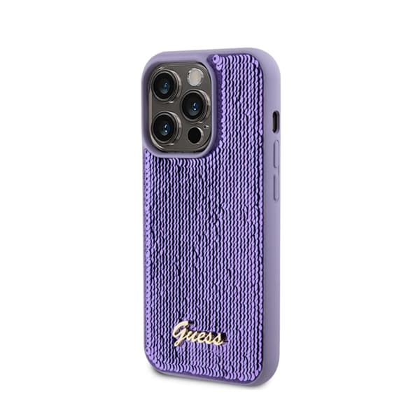 Guess Sequin Script Metal - iPhone 15 Pro Max etui (lilla)