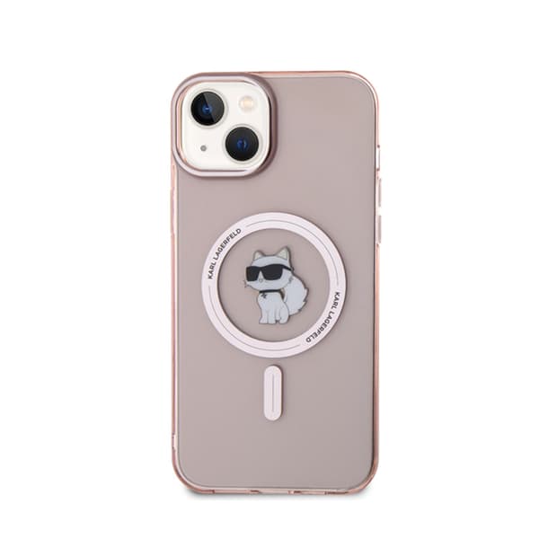 Karl Lagerfeld IML Choupette MagSafe - iPhone 15 Plus -kotelo (vaaleanpunainen)