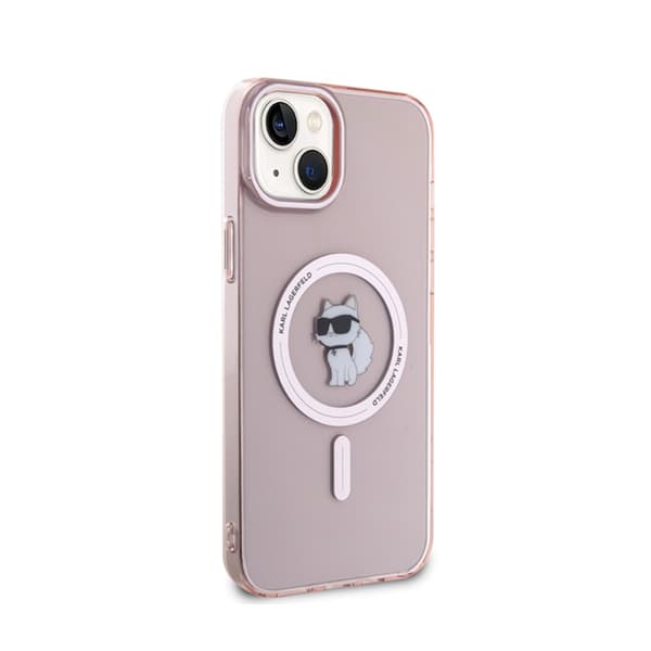 Karl Lagerfeld IML Choupette MagSafe - iPhone 15 Plus -kotelo (vaaleanpunainen)