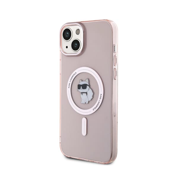 Karl Lagerfeld IML Choupette MagSafe - iPhone 15 Plus -kotelo (vaaleanpunainen)