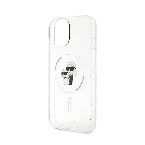 Karl Lagerfeld Karl & Choupette Glitter Magsafe - iPhone 15 -kotelo (läpinäkyvä)