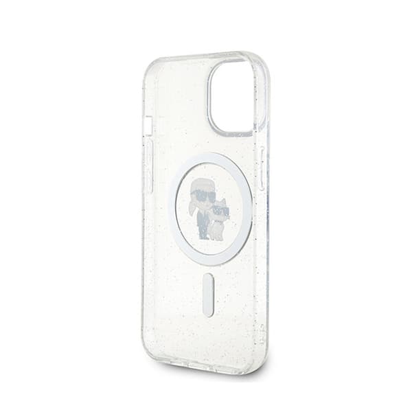 Karl Lagerfeld Karl & Choupette Glitter Magsafe - iPhone 15 -kotelo (läpinäkyvä)