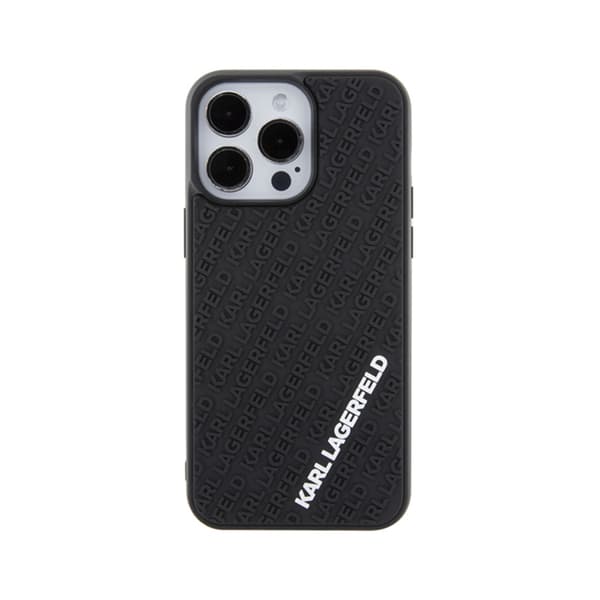 Karl Lagerfeld 3D Rubber Multi Logo - iPhone 15 Pro Max -kotelo (musta)