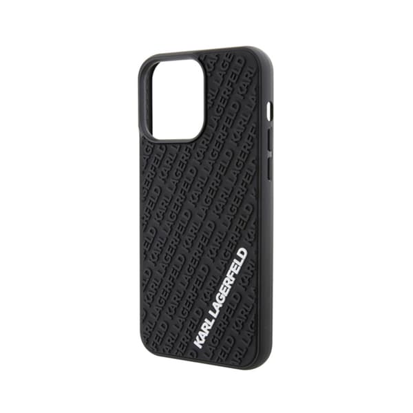 Karl Lagerfeld 3D Rubber Multi Logo - iPhone 15 Pro Max -kotelo (musta)