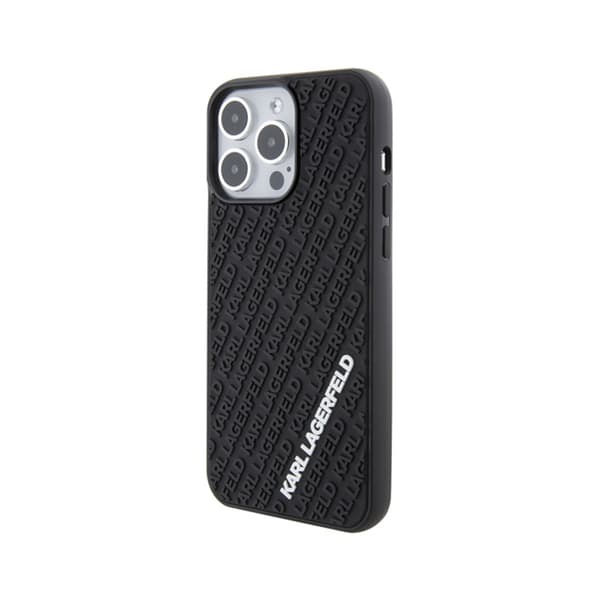 Karl Lagerfeld 3D Rubber Multi Logo - iPhone 15 Pro Max -kotelo (musta)