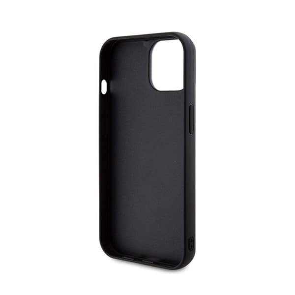 Karl Lagerfeld 3D Rubber Glitter -logo - iPhone 15 -kotelo (musta)