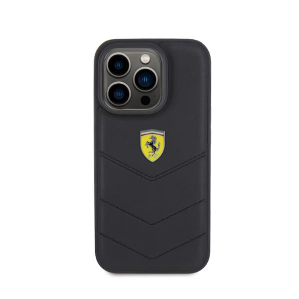 Ferrari tikattu metallilogo - iPhone 15 Pro -kuori (musta)