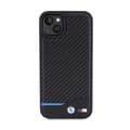 Miniatyrbillede 3 af 8: BMW Læder Carbon Blue Line - iPhone 15 Plus etui (sort)