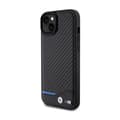 Miniatyrbillede 2 af 8: BMW Læder Carbon Blue Line - iPhone 15 Plus etui (sort)