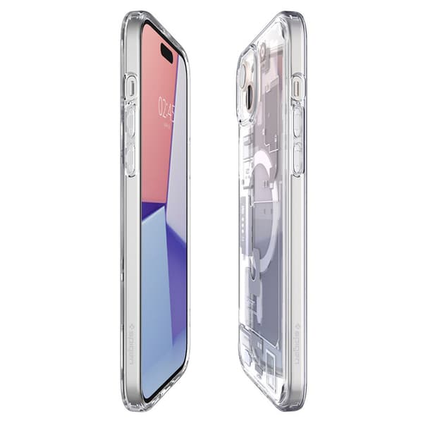 Spigen Ultra Hybrid Mag MagSafe - kotelo iPhone 15 Plus -puhelimelle (Zero One White)