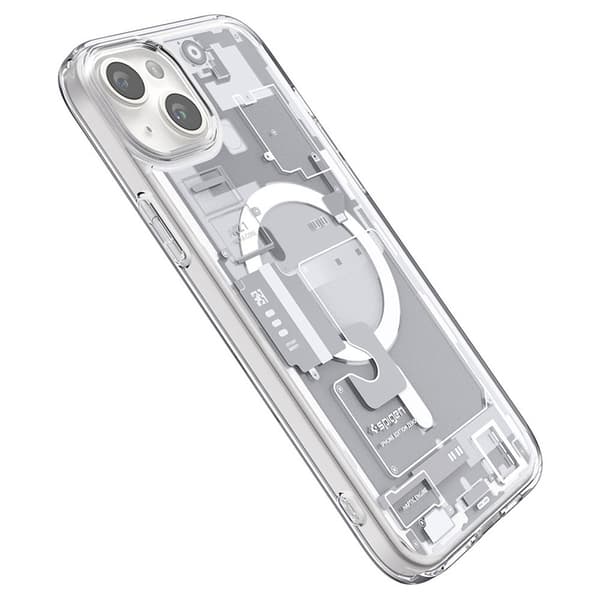 Spigen Ultra Hybrid Mag MagSafe - kotelo iPhone 15 Plus -puhelimelle (Zero One White)