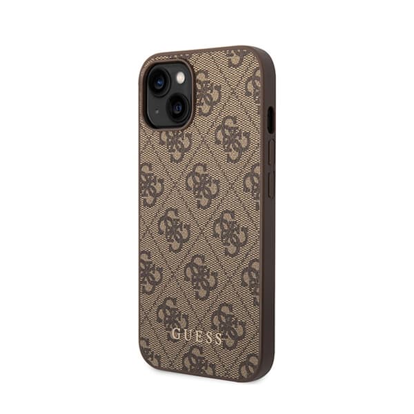 Guess 4G Metal Guld Logo - iPhone 15 Plus Cover (Brun)