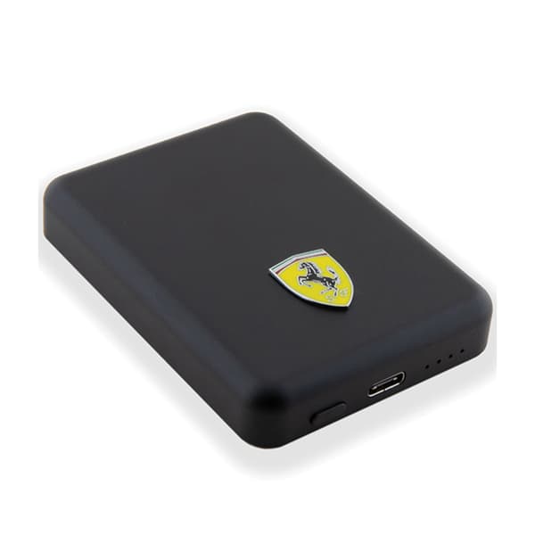 Ferrari Metal Logo MagSafe - Induktiovirtalähde 5000 mAh 15W MagSafe (musta)
