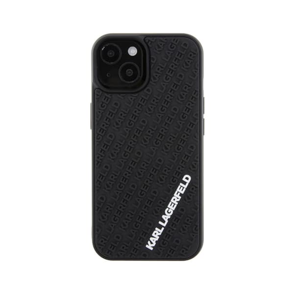 Karl Lagerfeld 3D Rubber Multi Logo - iPhone 15 etui (sort)