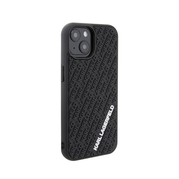 Karl Lagerfeld 3D Rubber Multi Logo - iPhone 15 etui (sort)