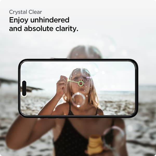 Spigen Alm Glass FC 2-Pack - Karkaistu lasi iPhone 15:lle 2 kpl (musta kehys)