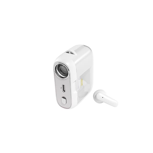 WEKOME S28 Pop Digital Series - Trådløse Bluetooth V5.3 TWS høretelefoner med opladningsetui med projektorfunktion (hvid)