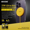 Miniatyrbild 3 av 3: WEKOME WP-U166 Tint Series - MagSafe 15W induktiv laddare (gul)