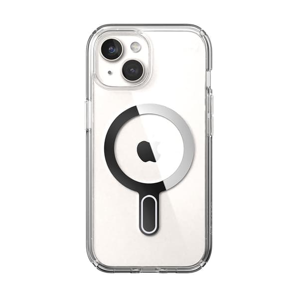 Speck Presidio Perfect-Clear ClickLock & Magsafe - iPhone 15 / iPhone 14 / iPhone 13 kotelo (kirkas / Chrome-viimeistely / Serene Silver)