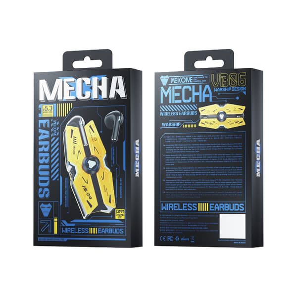 WEKOME VB06 Mecha Series - V5.3 TWS Langattomat Bluetooth-kuulokkeet latauskotelolla (Tarnish)