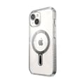 Pikkukuva 7 / 10: Speck Presidio Perfect-Clear Grip ClickLock & MagSafe - iPhone 15 / iPhone 14 / iPhone 13 kotelo (kirkas / Chrome-viimeistely / Serene Silver)