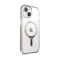 Pikkukuva 8 / 10: Speck Presidio Perfect-Clear Grip ClickLock & MagSafe - iPhone 15 / iPhone 14 / iPhone 13 kotelo (kirkas / Chrome-viimeistely / Serene Silver)