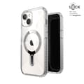 Pikkukuva 1 / 10: Speck Presidio Perfect-Clear Grip ClickLock & MagSafe - iPhone 15 / iPhone 14 / iPhone 13 kotelo (kirkas / Chrome-viimeistely / Serene Silver)