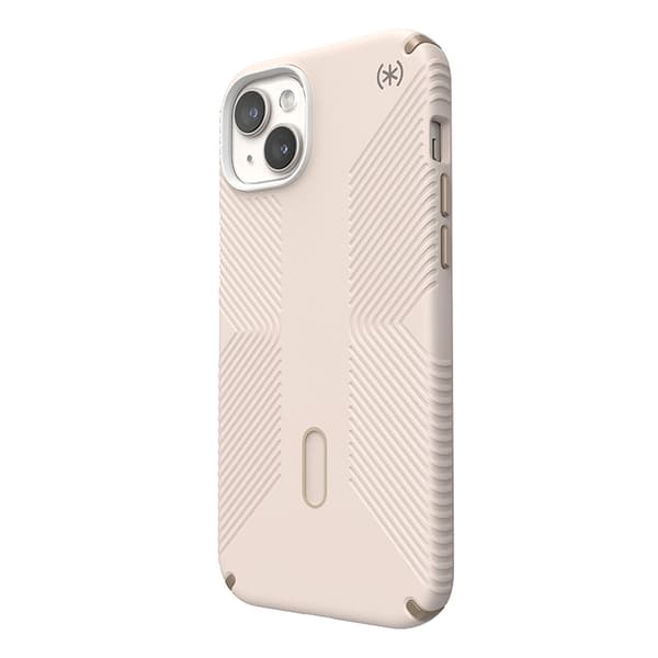 Speck Presidio2 Grip ClickLock & Magsafe - iPhone 15 Plus / iPhone 14 Plus-fodral (blekt ben / Heirloom Gold / Hassel Brown)