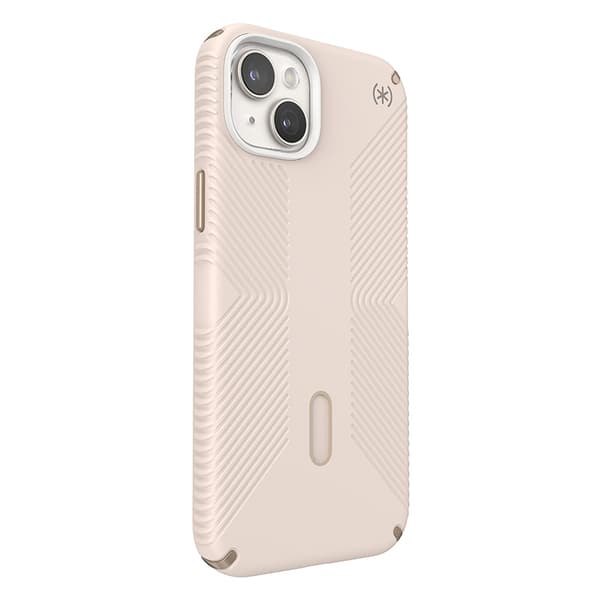Speck Presidio2 Grip ClickLock & Magsafe - iPhone 15 Plus / iPhone 14 Plus-fodral (blekt ben / Heirloom Gold / Hassel Brown)