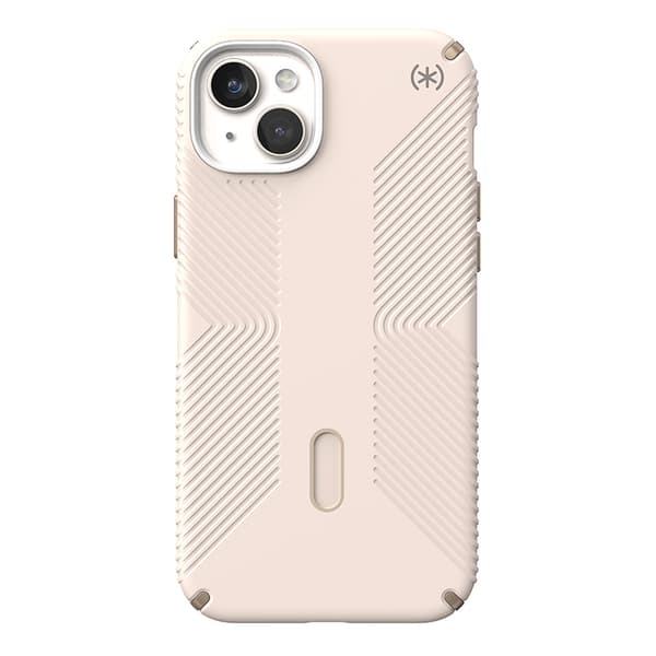 Speck Presidio2 Grip ClickLock & Magsafe - iPhone 15 Plus / iPhone 14 Plus-fodral (blekt ben / Heirloom Gold / Hassel Brown)