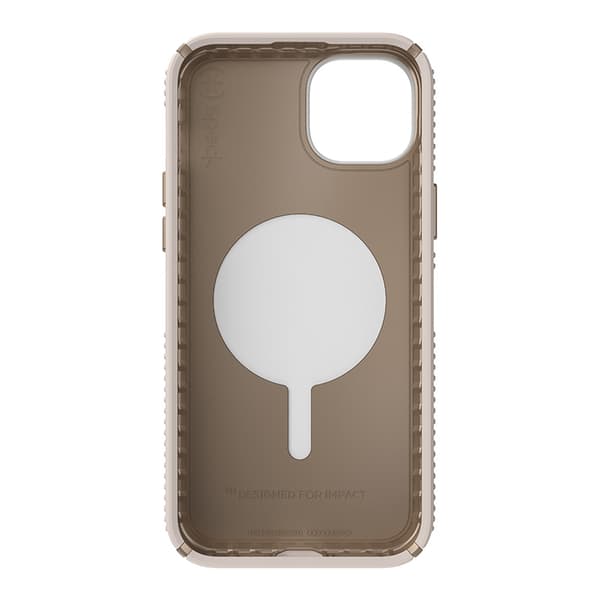 Speck Presidio2 Grip ClickLock & Magsafe - iPhone 15 Plus / iPhone 14 Plus-fodral (blekt ben / Heirloom Gold / Hassel Brown)