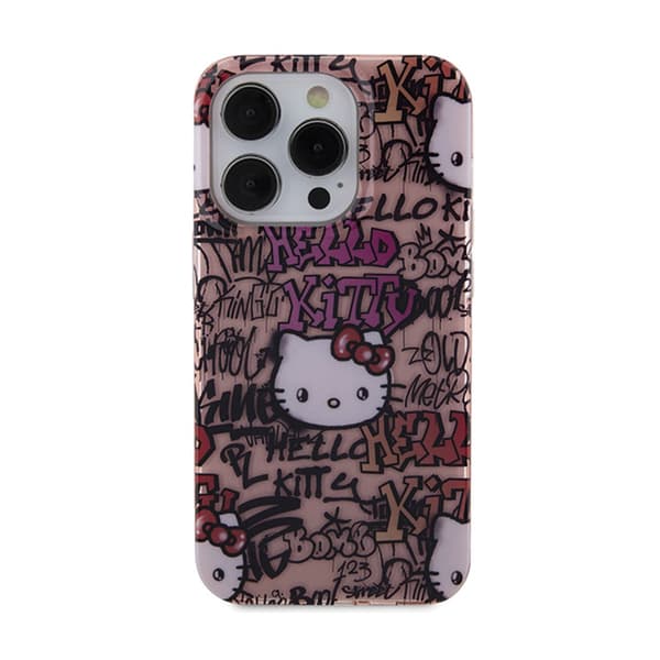 Hello Kitty IML Tags Graffiti - iPhone 13 Pro -kotelo (vaaleanpunainen)