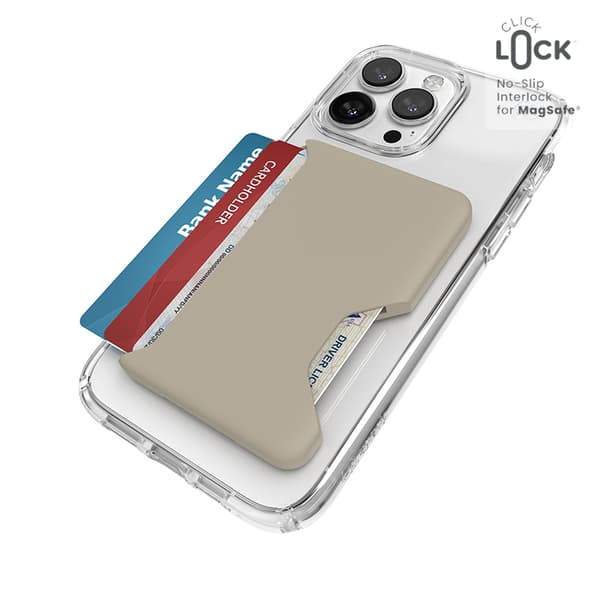 Speck ClickLock pung til MagSafe - Magnetisk MagSafe pung (bleg eg)